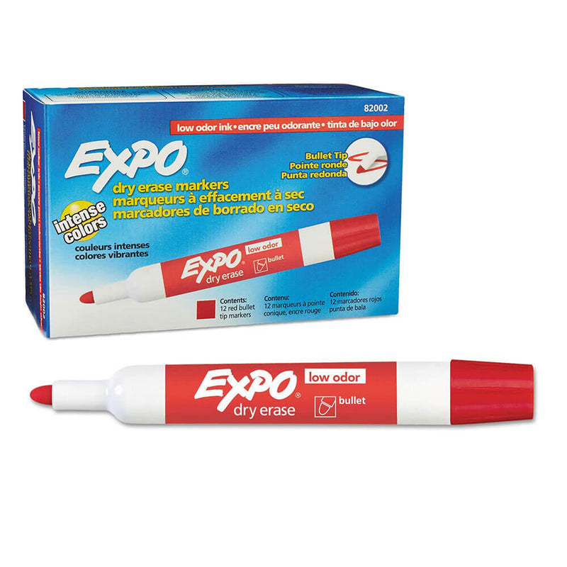 Expo Marqueur pour tableau blanc à faible odeur à pointe ogive 12pk