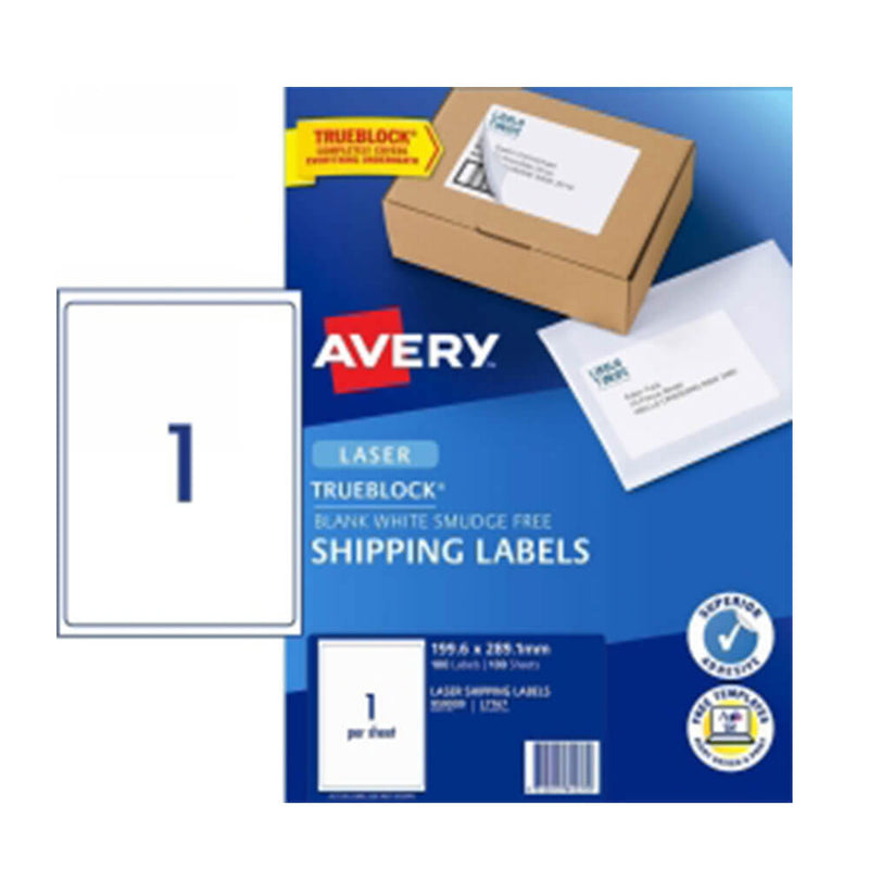 Avery Étiquette d'expédition Blanc 100pk