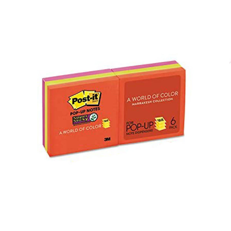 Feuillets Pop-up Super Sticky Post-it 76x76mm (paquet de 6)