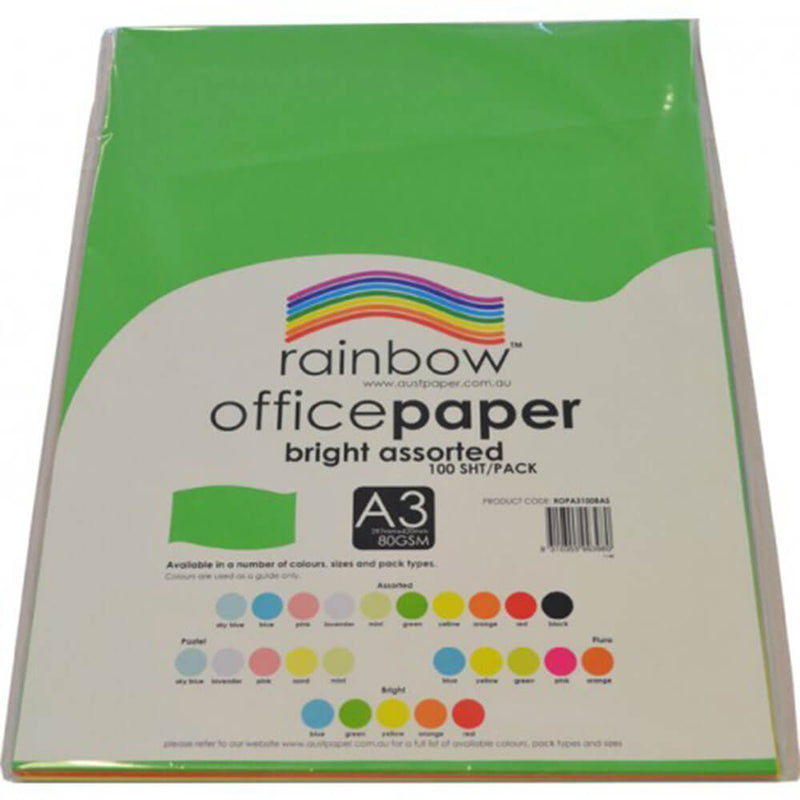 Papel de escritório de arco -íris 100pk 80gsm (Bright Sourted)