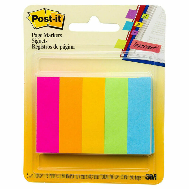  Marcadores de páginas Post-it 500 hojas (5 colores)