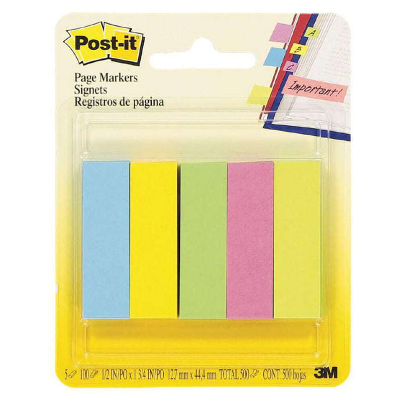  Marcadores de páginas Post-it 500 hojas (5 colores)