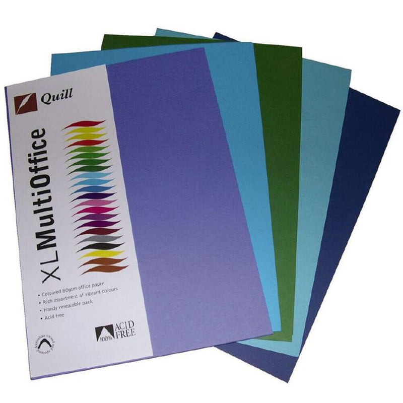 Quill Multioffice Paper 100pk 80gsm A4 (Assorti)