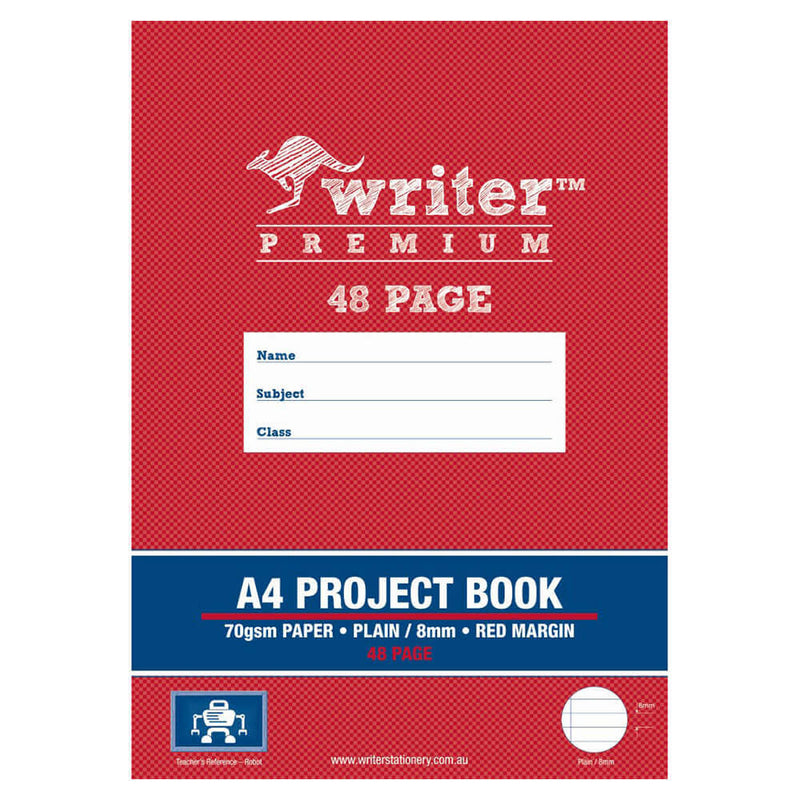 Cahier de projet Writer Premium uni et ligné 8 mm A4