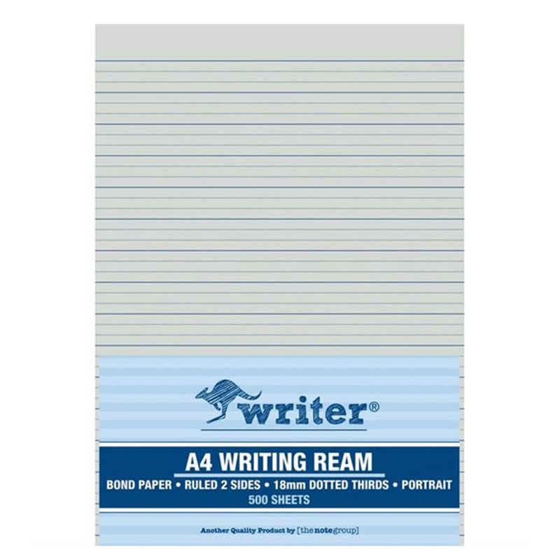  Papel de examen Writer A4 de 18 mm con tercios punteados (500 unidades)