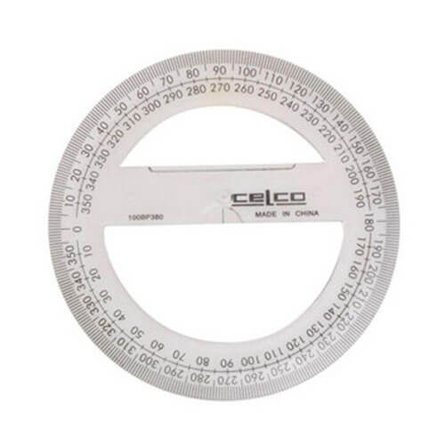 Celco 360 Degree Full Circle Protractor 10cm (Clear)