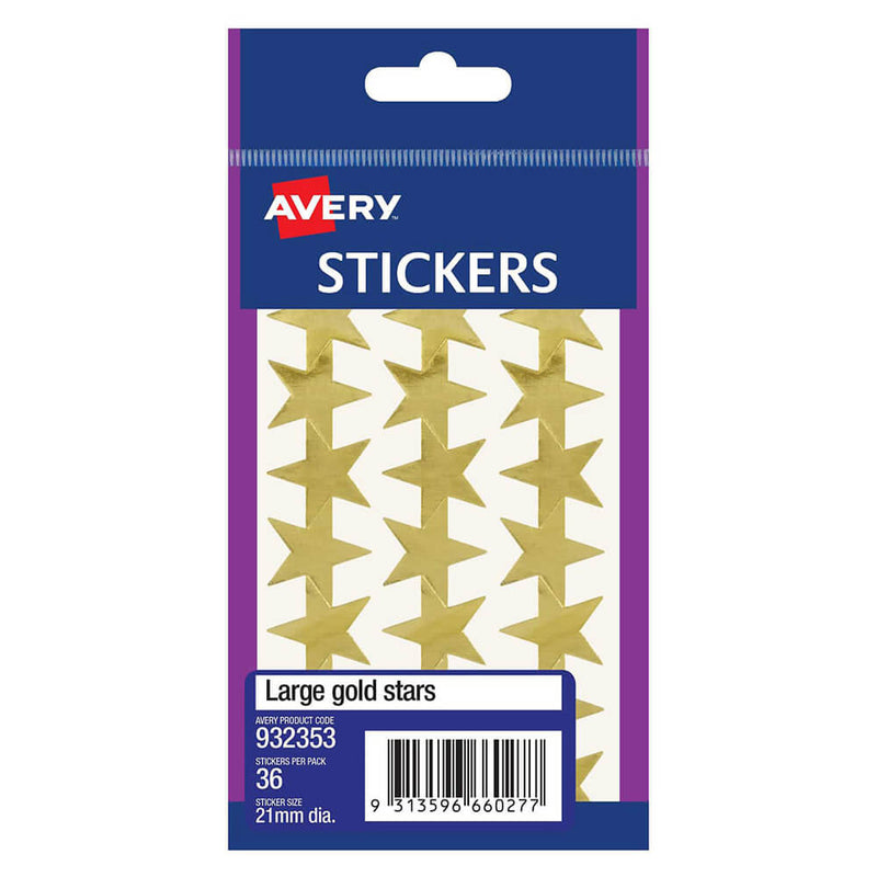 Avery F/P Étiquette étoiles dorées (lot de 10)