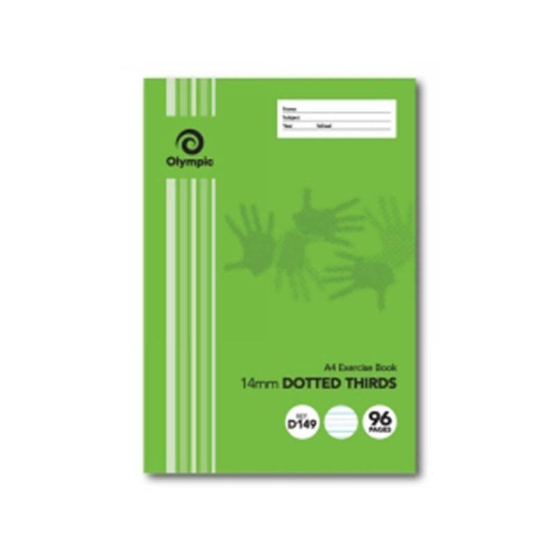  Cuaderno de ejercicios Olympic A4 con tercios punteados, paquete de 20 (verde)