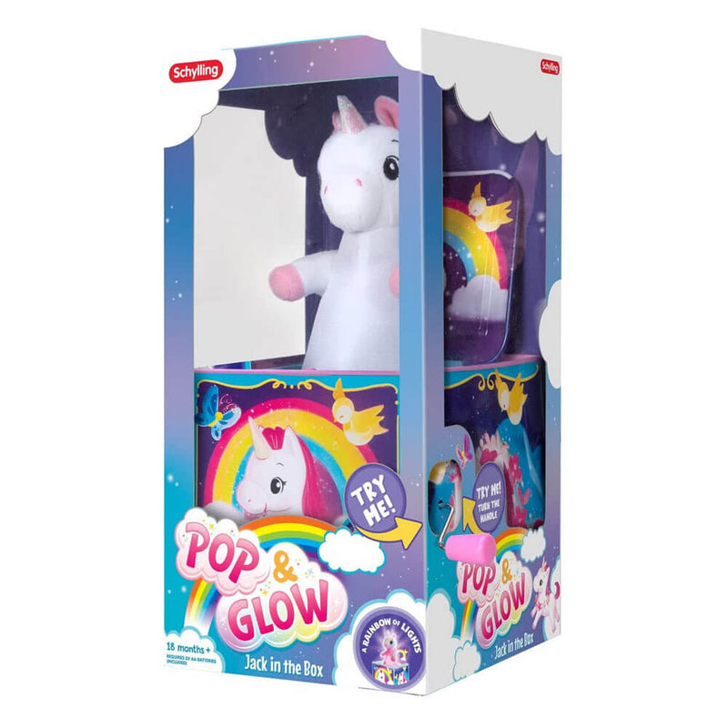 Schylling Unicorn Pop 'n Glow Jack in the Box